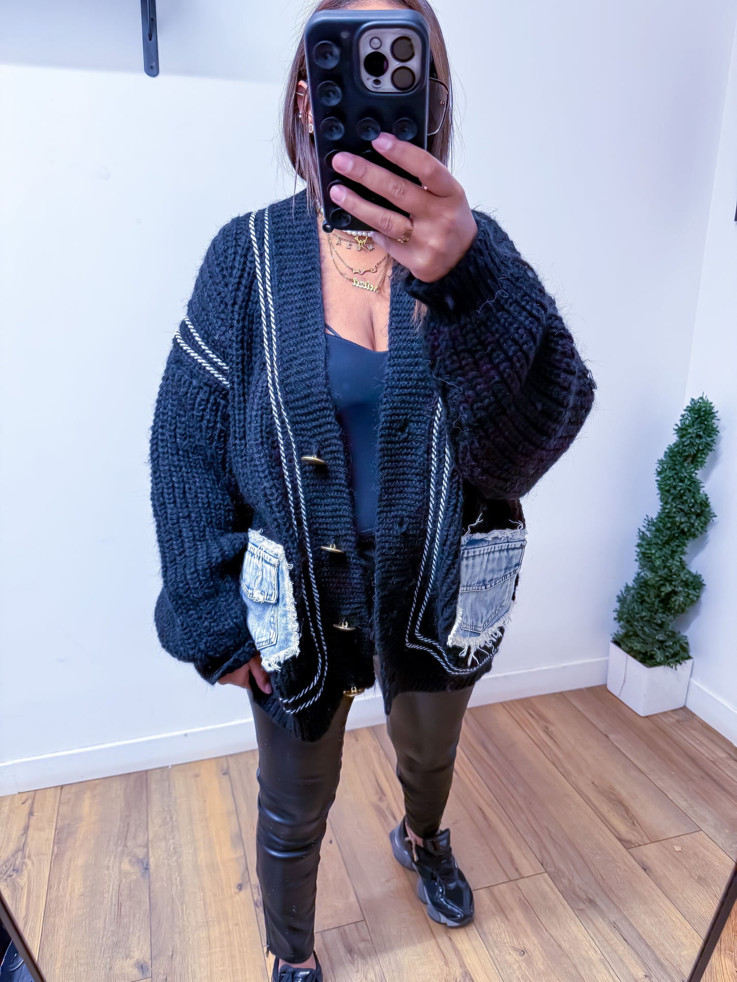 Cardigan Chunky Noir