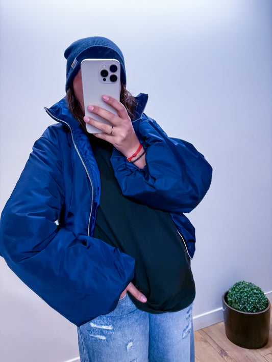 Veste Rembourrée Bleu Marine Oversize